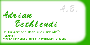 adrian bethlendi business card